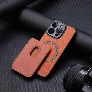 <span class=keywords><strong>Funda</strong></span> Magnética para Teléfono Móvil Iphone17 con Soporte para Tarjetas, Diseño de Fibra 15, Compatible con Fábrica, 16 - Product Image 3