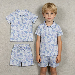Conjunto de Ropa de 2 Piezas para Bebé Niño, Camiseta y Pantalones Cortos de Camuflaje para Primavera/Otoño, Estilo Casual, 95% Algodón, 5% Elastano - Product Image 3