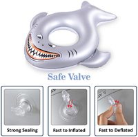 Bouée gonflable en PVC de 5 mm d'épaisseur en forme de requin de 50 pouces pour piscine d'enfants, jouet de fête, décorations estivales, activité ludique