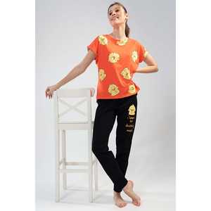 Ensemble pyjama femme Supreme Ducky, orange, manches courtes, tricoté, doux, décontracté, 2 pièces - Product Image 2