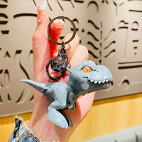 Porte-clés Dinosaure Anime Cartoon T-Rex Mordant la Main en Plastique Tendance Mode