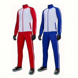 Ensemble de survêtement unisexe à fermeture éclair intégrale avec veste de sport à col montant et pantalon pour l'entraînement en salle de sport - Product Image 2