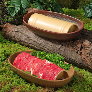 Plateau Buffet Hot Pot aux Aliments Sauvages : Plateau de Bœuf Tranché Fraîchement, Vaisselle Créative, Légumes et Champignons Sauvages - Product Image 1