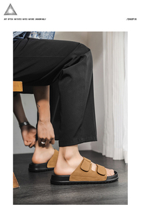 2026 Hot Selling Minimalist Men Velcro Slide <strong>Sandals</strong> EVA Shock Absorbing Comfort Slippers Durable Flat Casual <strong>Pool</strong> <strong>Sandals</strong> - Product Image 5