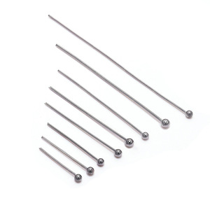 Stainless Steel Ball Head <b>Needles</b> Various Sizes For Diy Jewelry Making Tools Round Shape <b>Beading</b> Supplies - Product Image 1