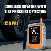 Démarreur de secours et compresseur d'air haute pression 150 PSI, kit d'urgence portable pour batterie de voiture avec arrêt automatique et écran LCD