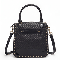 Sac fourre-tout en cuir PU avec rivets dorés, sac à main pour femme, bandoulière amovible, logo personnalisé