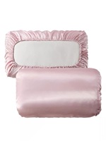 Housse de coussin de voyage en satin soyeux rafraîchissant, douce et pliable, avec bande élastique, pour cheveux et peau, emballage inclus
