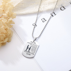 New Arrival Fashion Hot Sale Custom Stainless Steel Engrave Daughter <strong>Son</strong> Necklace <strong>From</strong> <strong>Mother</strong> Father <strong>Gift</strong> - Product Image 6