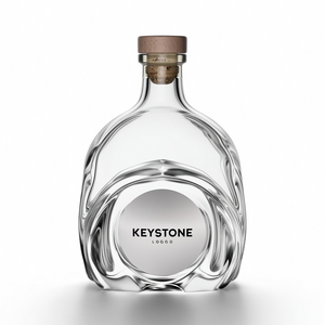 Bouteilles en verre <span class=keywords><strong>de</strong></span> flint <span class=keywords><strong>de</strong></span> haute qualité au design unique, gravées à l'acide, plates, 700 ml/750 ml/800 ml, pour whisky, vodka, tequila, liqueur, avec bouchon couronne/bouchon en liège - Product Image 1