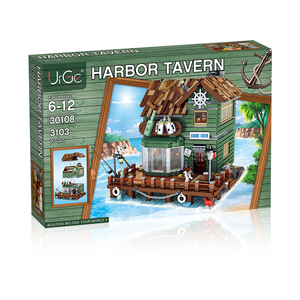 Modèle <span class=keywords><strong>de</strong></span> construction en blocs <span class=keywords><strong>de</strong></span> briques du pub en bord <span class=keywords><strong>de</strong></span> mer Harbor Tavern Pirate Bar - Product Image 3