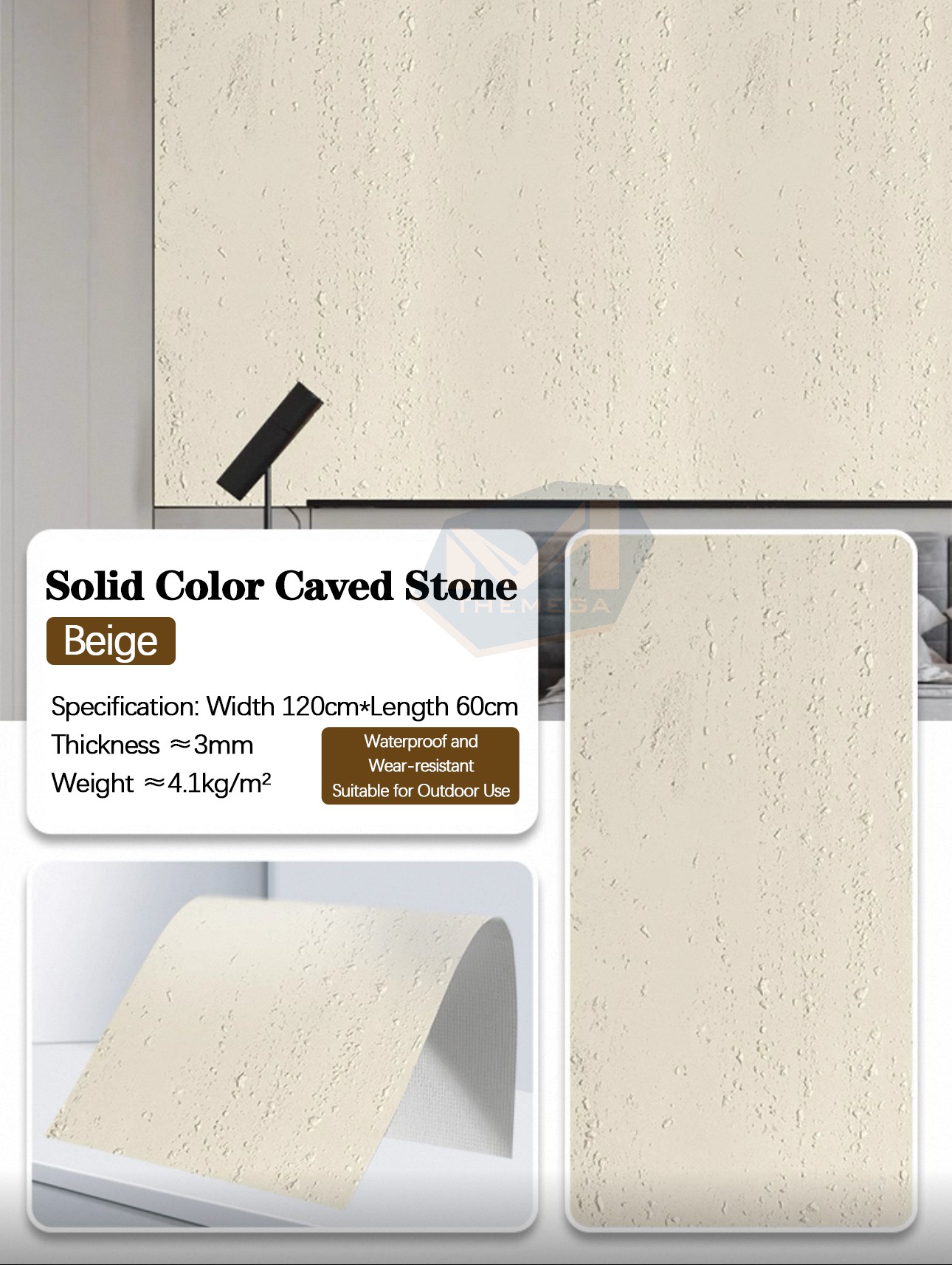 Solid Color Travertine (Beige)
