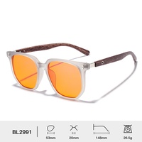 QSKY 2991 Lunettes anti-lumière bleue à verres rouges 99% pour favoriser le sommeil, monture surdimensionnée TR90 avec verres orange anti-fatigue