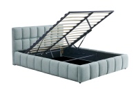 Lit rembourré avec rangement à vérin à gaz, cadre carré capitonné, entièrement recouvert, plateforme de rangement, tailles Queen et King, mobilier de chambre
