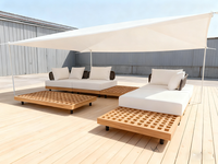 Ensemble de jardin patio extérieur de qualité haut de gamme de luxe Ensemble de canapés en corde de bois de teck Meubles tous temps