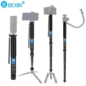 BEXIN은 카메라 촬영을 위해 360 도 조절 가능한 볼 헤드를 수행 할 수 있습니다. 안정적인 알루미늄 확장 휴대용 모노 포드