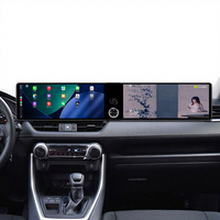 Autoradio 2DIN Android 14 double écran 12,3 pouces avec amplificateur DSP intégré pour RAV4 2020-2022, GPS, CarPlay, TV, écran tactile capacitif