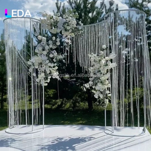 LEDA Modern White LED Metal <b>Backdrop</b> with Hanging <b>Stand</b> for <b>Wedding</b> Party Event Decorations-Customized Size - Product Image 5