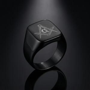 Bague Chevalière Carrée en Acier Inoxydable Personnalisable avec Logo, Gravure Plate pour Homme, Cadeau de Mariage ou de Fête - Product Image 6