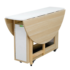 Nhà Máy Bán Buôn Hiện Đại Vòng Folding Bàn Ăn Gỗ Mở Rộng Bộ Bàn Ăn - Product Image 5