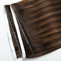 Extensions de cheveux à bandes invisibles en cheveux humains Remy russes de haute qualité, couleur balayage, double trame, cheveux vierges longs, vrais cheveux
