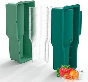 Bac à glaçons en silicone sans BPA, flexible et anti-déversement, idéal pour les boissons fraîches et le café glacé toute la journée - Vert - Product Image 6