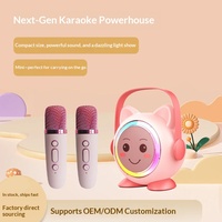 Microphone Karaoké Sans Fil Tout-en-un SY10 5.0 à Double Micro avec Commande Vocale, Volume Élevé et Portable pour Utilisation à Domicile et en Extérieur
