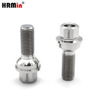 HRmin Pernos de Rueda para Automóvil de Titanio Grado 5 Ti-6Al-4V, Color Plata, 17mm Hex R14, M14x1.5x35mm