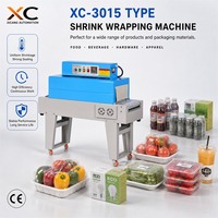 Machine d'emballage rétractable automatique XICANG avec bande transporteuse en maille, tunnel de rétraction à haute plateforme 4,5 kW pour l'emballage alimentaire, chimique et textile