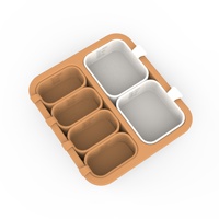 Nouveau Design Boîte à Bento en Silicone avec Couvercle Conteneur pour Bébés Enfants Tout-Petits Compartiment Boîte à Bento en Silicone Logo Personnalisé Sac Opp 4 Pack
