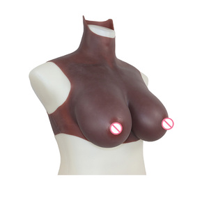Prótesis de Seno de Silicona Realista de Hombre a Mujer, Pechera Marrón para Cosplayers y Drag Queens, Moldeadora Corporal - Product Image 3