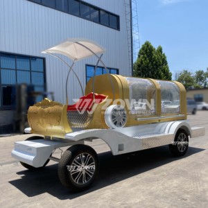 รถศพไฟฟ้ารูปทรงรถม้าแกะสลักสีทองสำหรับใช้ในพิธีศพ - Product Image 5