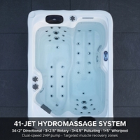 Spa de jardin pour 2 personnes, autoportant, avec massage, design en acrylique portable, installation facile, forme rectangulaire