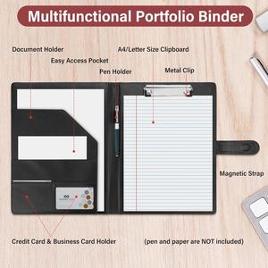 JTTJDB Portadocumenti Professionale Multifunzione in Ecopelle con Clipboard per Biglietti da Visita, Documenti Legali e Curriculum - Product Image 3