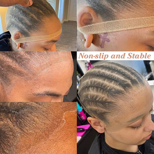 ระบายอากาศได้บางเฉียบถุงน่องหมวกสําหรับวิกผมลูกไม้ด้านหน้า 2 ชิ้นหมวกผิวหัวล้านสําหรับผู้หญิงโปร่งใส HD หมวกวิกผม - Product Image 3