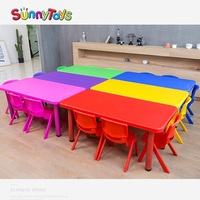 Meubles scolaires Meubles de maternelle de Guangzhou Table rectangulaire Chaise Fournitures scolaires pour enfants de maternelle