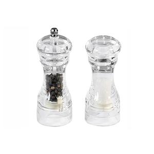 Juego de molinillos de pimienta y sal, 2 piezas, acrílico transparente, molinillo ajustable, agitador de condimentos para cocina - Product Image 1