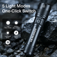 Lampe torche tactique SUPERFIRE F1-N 440LM étanche et zoomable, corps en aluminium, rechargeable par USB, faisceau de 345 m, 4 LED, EDC, extérieur