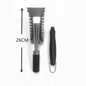 Brosse et grattoir de nettoyage de gril d'acier inoxydable de BBQ remplaçable de vente chaude avec la tête de brosse interchangeable pour le BBQ de camping - Product Image 4