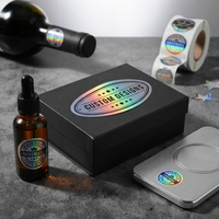 Étiquettes de produits holographiques personnalisées en rouleau, autocollants rectangulaires avec logo pour l'emballage et l'expédition des petites entreprises, sceau de marque OEM ODM