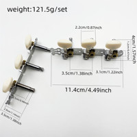 2R2L Short Tail Hole Open Ukulele Tuning Pegs Type for Small 4-string Ukuleles Exquisite Ukulele Accessories Plum Blossom