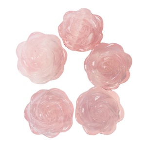 Commercio all'ingrosso Naturale Della Pietra Preziosa Scultura Rosa Quarzo Rosa A Forma di Fiore di Pietra <span class=keywords><strong>per</strong></span> il Regalo - Product Image 5