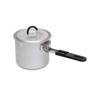 Aluminum Mini Milk <b>Pan</b> 1L <b>With</b> <b>Lid</b> And Foldable Handle For Camping Cooking - Product Image 1