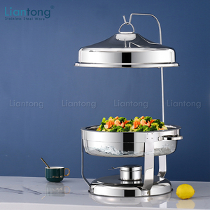 New Cheap Economic Hotel Restaurant Party Buffet 6 Litros Chafing Dish Casamento Round Food Warmer Chafing Dish com tampa suspensa - Product Image 5