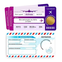 Impression de billets d'avion et d'étiquettes de billets de vol personnalisés de qualité supérieure, papier thermique, imperméable et durable