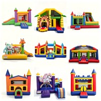 Château gonflable en PVC de qualité commerciale avec double toboggan pour enfants - Utilisation en extérieur, jardin et fête foraine