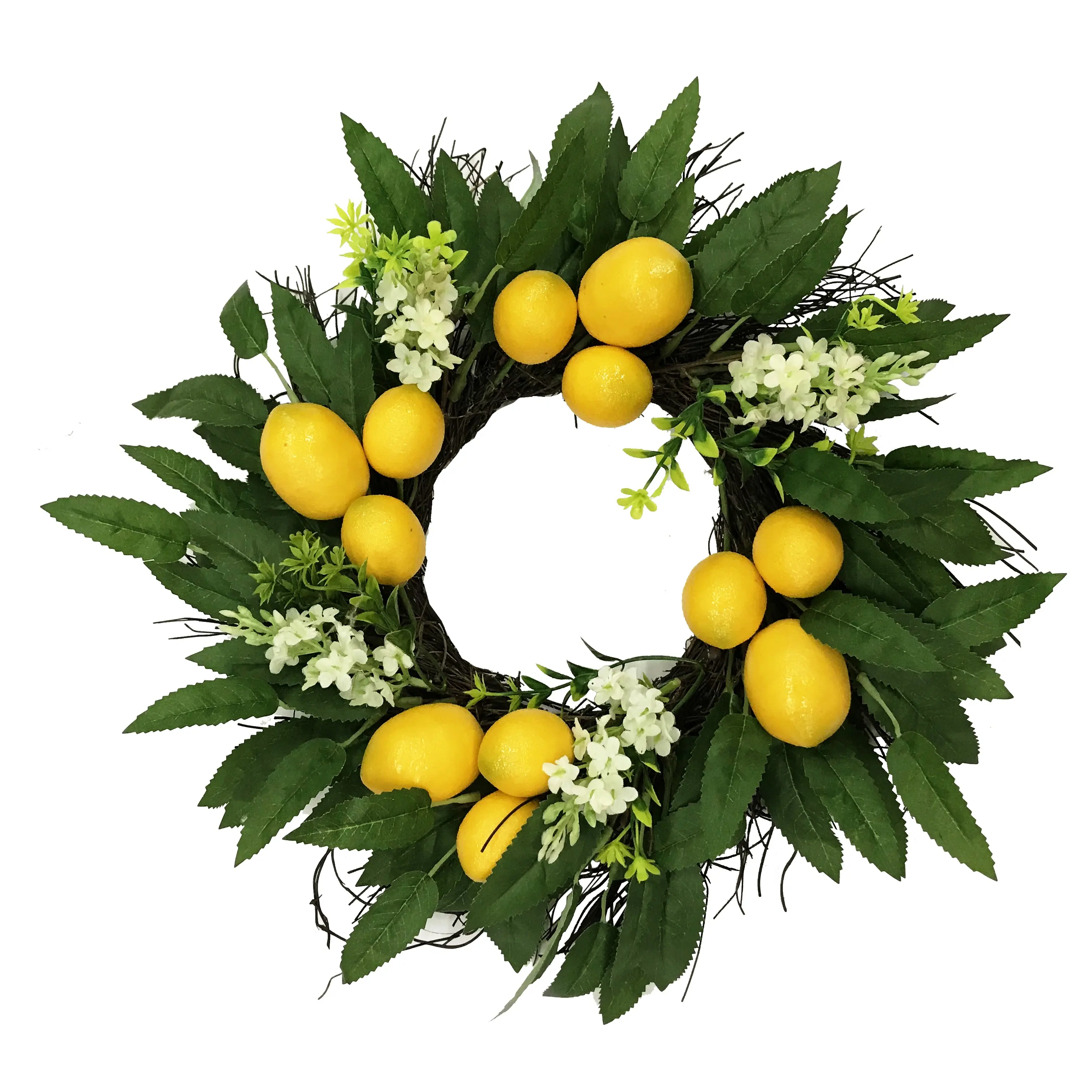 Künstlicher Zitronen-Blumenkranz Hochwertiger künstlicher Frucht kranz