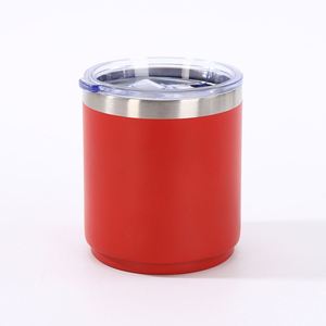 Gobelet isotherme cylindrique court 10oz en acier inoxydable, revêtement mat coloré, pour entreprise, tasse à café haut de gamme - Product Image 3
