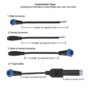 Jnicon M19 không thấm nước IP67 nam nữ kết nối điện Dây cáp 2 3 4 5 6-22 <span class=keywords><strong>pin</strong></span> LED phát triển ánh sáng kết nối - Product Image 4