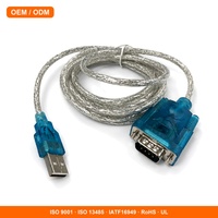 Kabel kustom adaptor Port CH340 ke RS232 DB9 COM mendukung komunikasi yang andal untuk peralatan otomatisasi dan kontrol seri